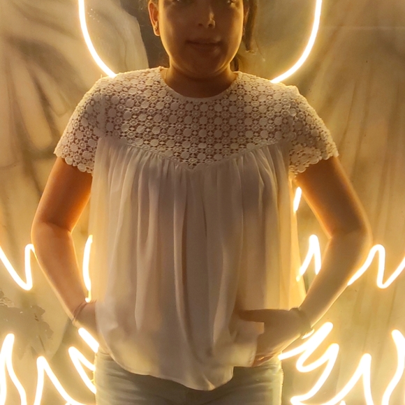 Zara crochet flare white top - Picture 6 of 6